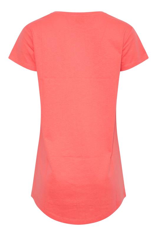 LTS Tall Women's Coral Pink Broderie Anglaise Cotton T-Shirt | Yours Clothing 7
