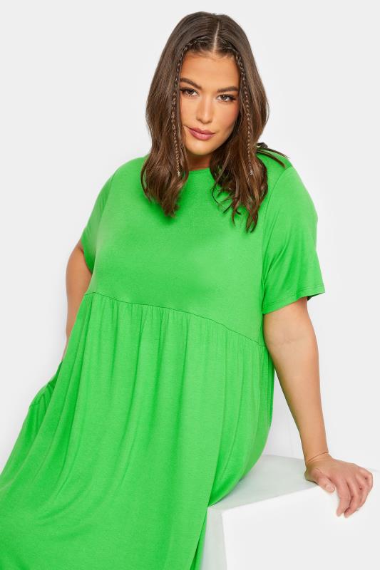 LIMITED COLLECTION Plus Size Bright Green Pocket Maxi Dress | Yours Clothing 4