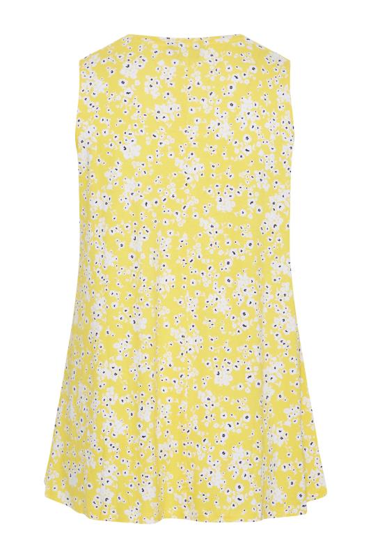 Plus Size Yellow Floral Swing Vest Top | Yours Clothing 7