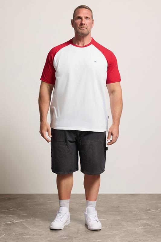 BadRhino Big & Tall Red & White Raglan T-Shirt | BadRhino 1