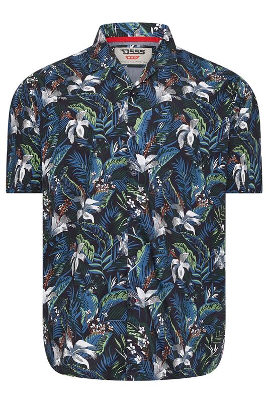 D555 Big & Tall Blue Hawaiian Short Sleeve Shirt | BadRhino 2