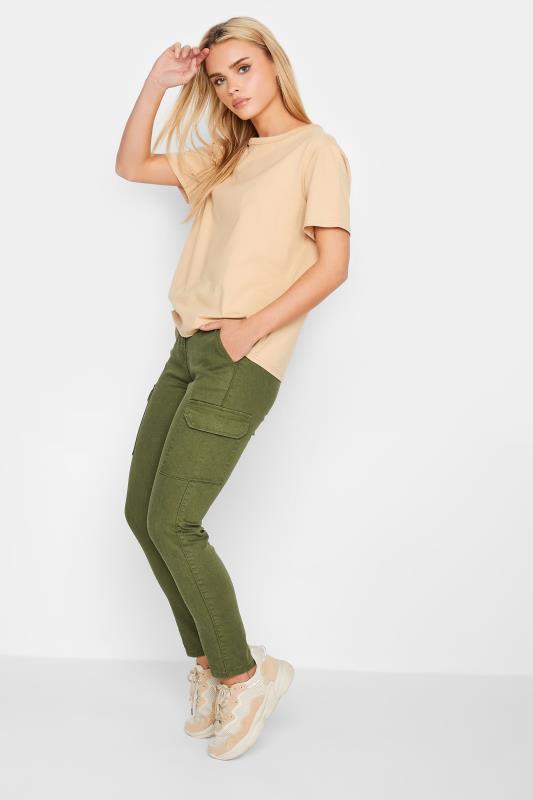 Petite Khaki Green Cargo Skinny Jeans | PixieGirl 1