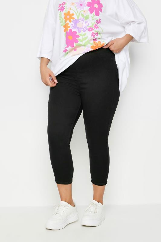  Tallas Grandes YOURS Curve Black Cropped JENNY Stretch Jeggings
