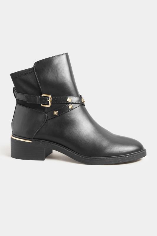 LTS Black & Gold Hardware Chelsea Boots In Standard D Fit | Long Tall Sally 3