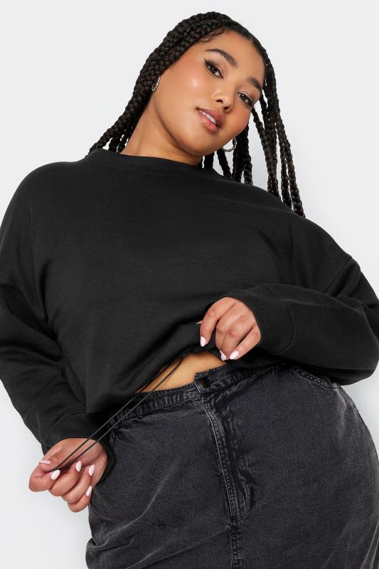 LIMITED COLLECTION Plus Size Black Cropped Sweatshirt | Yours Clothing 5