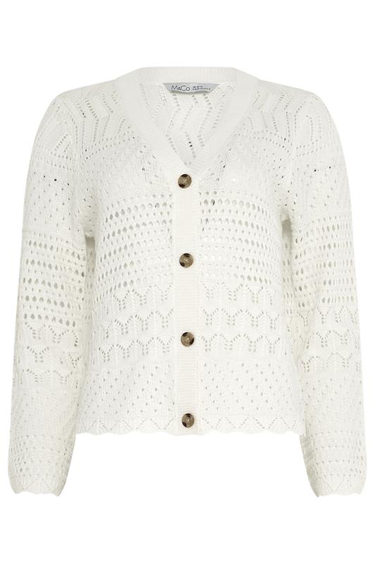 M&Co White Crochet Button Through Cardigan | M&Co 5