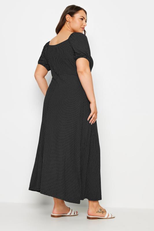 YOURS Plus Size Black Polka Dot Print Wrap Dress | Yours Clothing  3