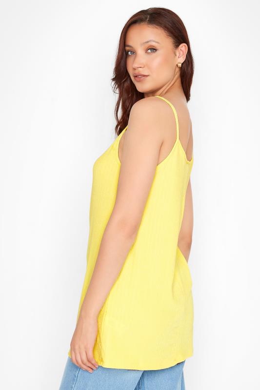 LTS Tall Yellow Ribbed Strappy Vest Top 3
