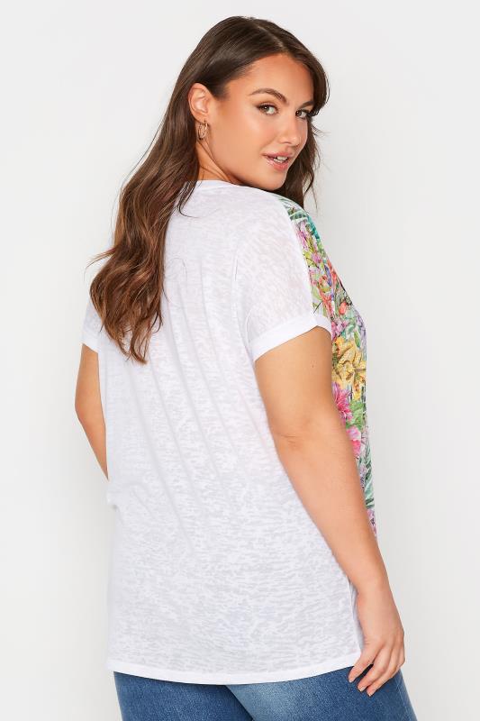 Curve White 'Stay Wild At Heart' Floral Printed Slogan T-Shirt 3