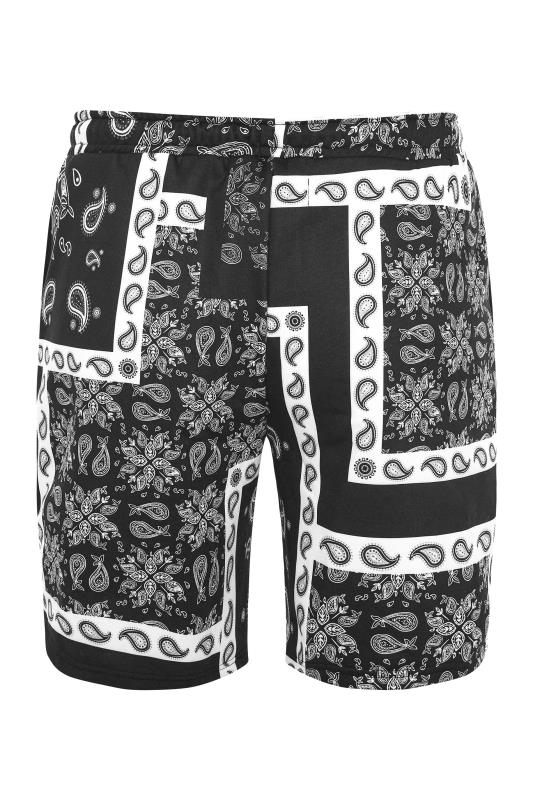 HYPE Big & Tall Black Paisley Print Shorts 5