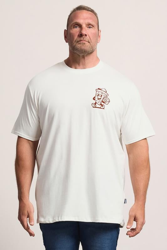  BadRhino Big & Tall T-shirt blanc cassé extra-long à imprimé graphique