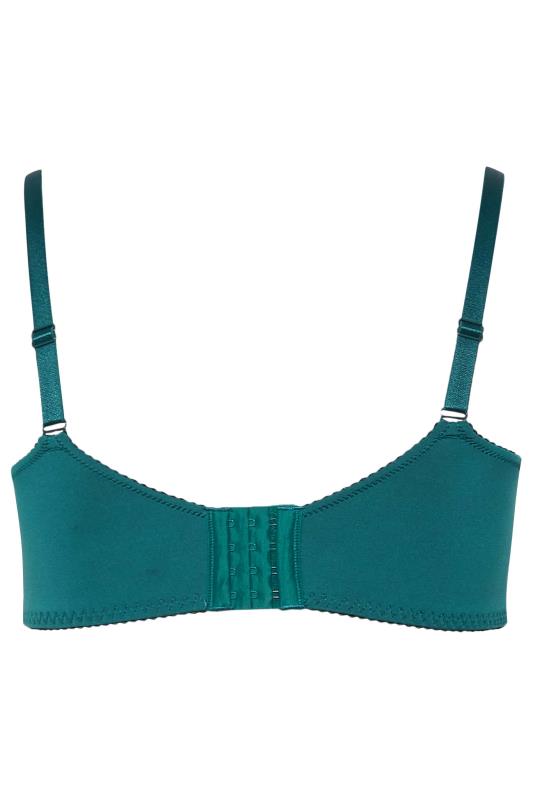 Forest Green Stretch Lace Non-Padded Underwired Balcony Bra | Yours Clothing 3