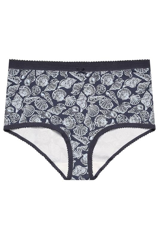 YOURSET 5 PACK Plus Size Blue Seaside Full Briefs | Yours Clothing 10