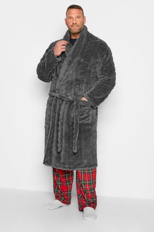  BadRhino Big & Tall Grey Cable Dressing Gown