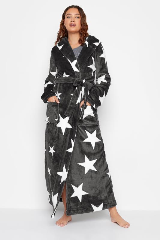 LTS Tall Women's Grey Star Print Maxi Dressing Gown | Long Tall Sally 2