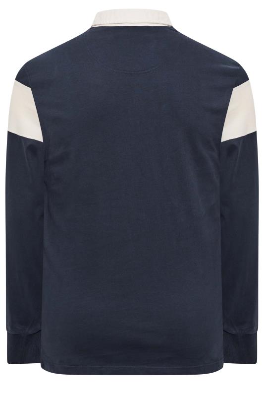RAGING BULL Big & Tall Navy Blue Cut & Sew Rugby Polo Shirt | BadRhino 4