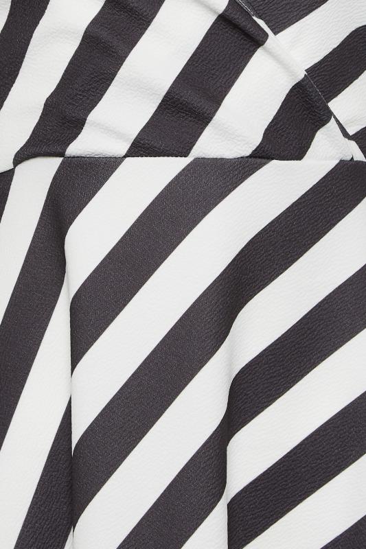 Petite Black & White Stripe Wrap Dress | PixieGirl 5