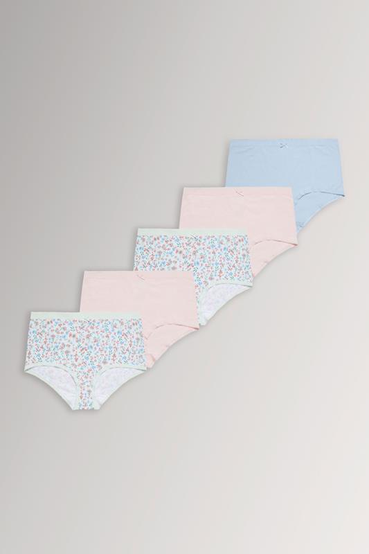  YOURSET 5 PACK Curve Pink Floral Print Full Briefs