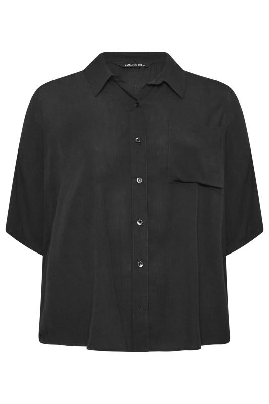 LIMITED COLLECTION Plus Size Black Crinkle Shirt | Yours Clothing 6