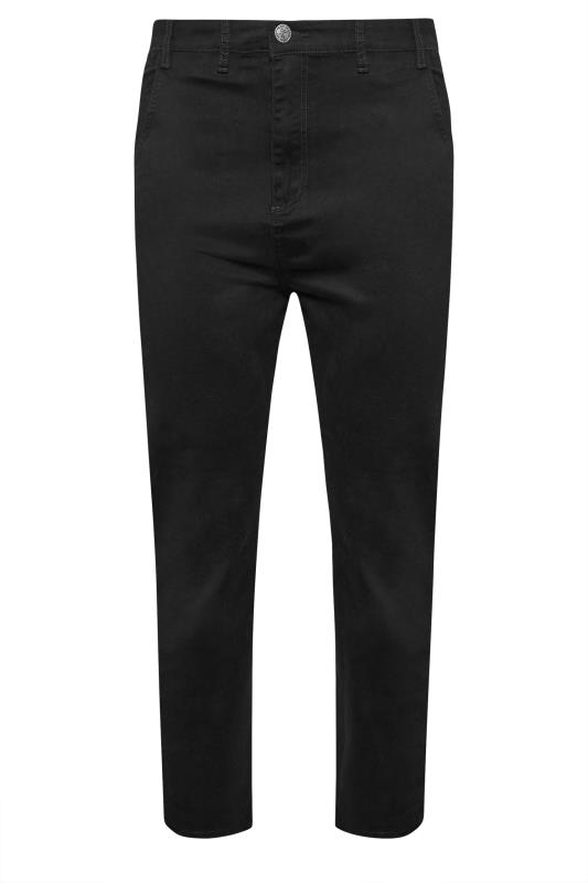 KAM Big & Tall Black Stretch Chino Trousers | BadRhino 3
