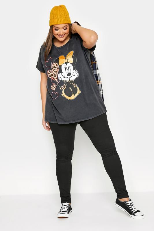 DISNEY Charcoal Grey Minnie Mouse Glitter Graphic T-Shirt_B.jpg