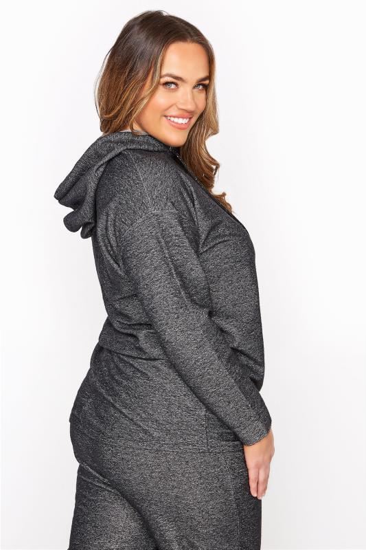 Grey Sparkly Lurex Hoodie | Yours Clothing