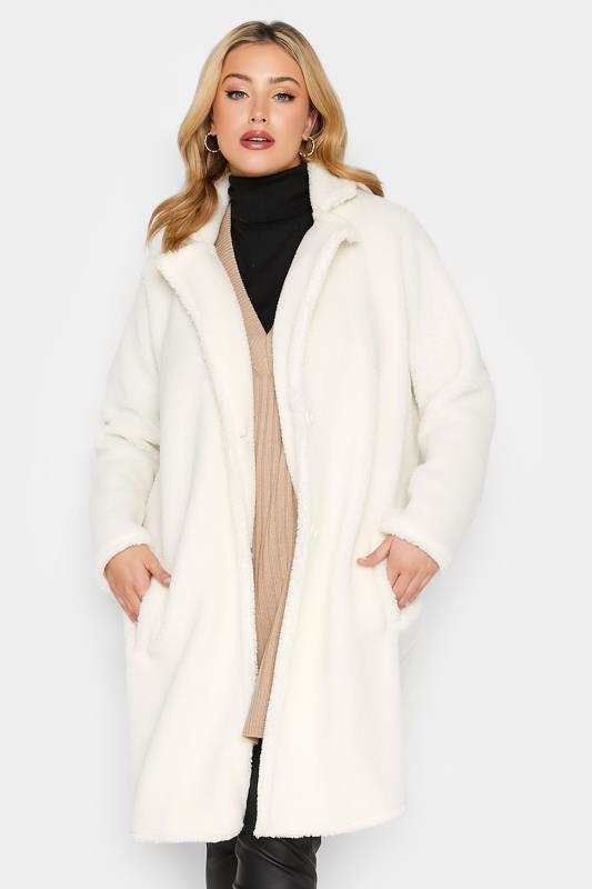 YOURS LUXURY Plus Size Curve White Faux Fur Coat | Yours Clothing  2