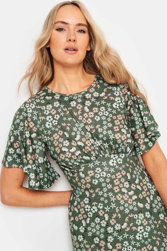 LTS Tall Women's Khaki Green Floral Print Midi Dress | Long Tall Sally 4