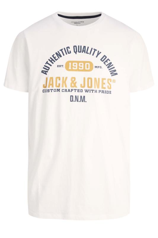 JACK & JONES Big & Tall White Printed Logo Crew Neck T-Shirt 2
