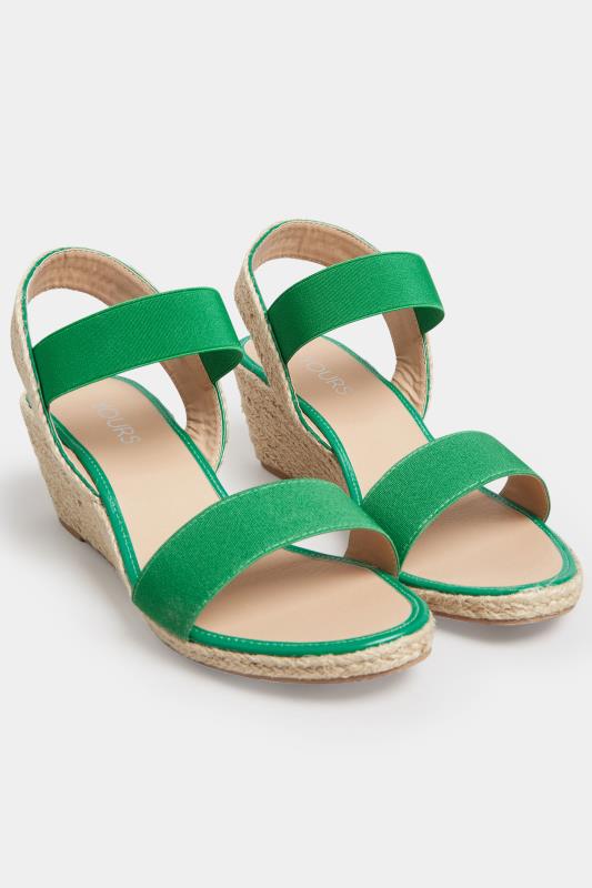 Green Espadrille Wedges In Wide E Fit & Extra Wide EEE Fit | Yours Clothing  2