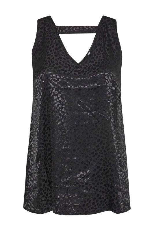 Plus Size Black Animal Print Satin Vest Top | Yours Clothing 6