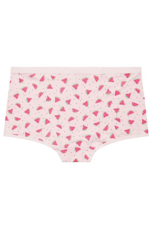 YOURS 5 PACK Curve Pink Watermelon Print High Waisted Shorts | Yours Clothing 7