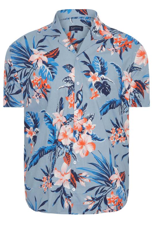 BadRhino Big & Tall Blue Floral Print Shirt 3