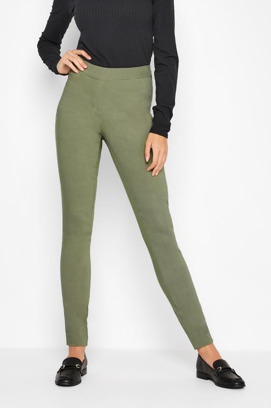 LTS Tall Women's Khaki Green Stretch Skinny Leg Trousers | Long Tall Sally 1