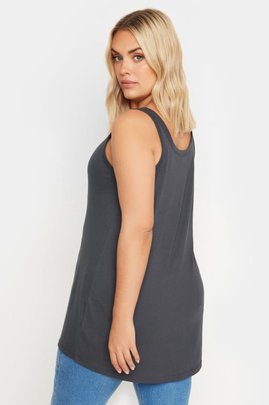 YOURS Plus Size Charcoal Grey Core Vest Top | Yours Clothing 3