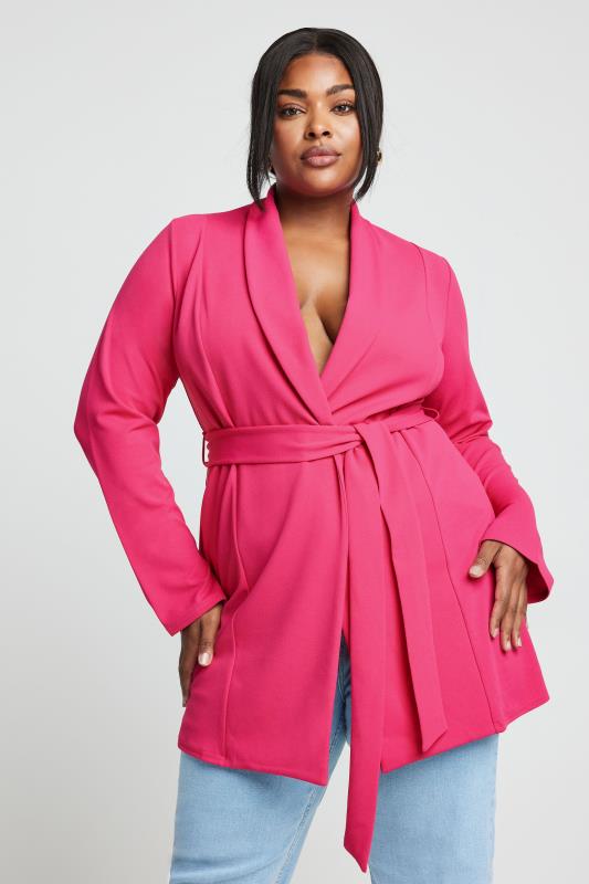 Plus Size  LIMITED COLLECTION Curve Hot Pink Blazer