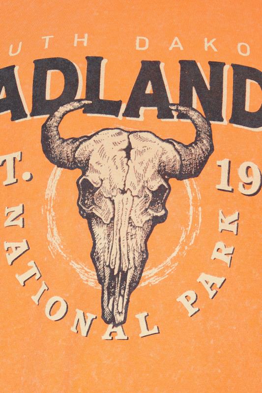 BadRhino Big & Tall Orange Acid Wash 'Badlands' Print T-Shirt | BadRhino 2
