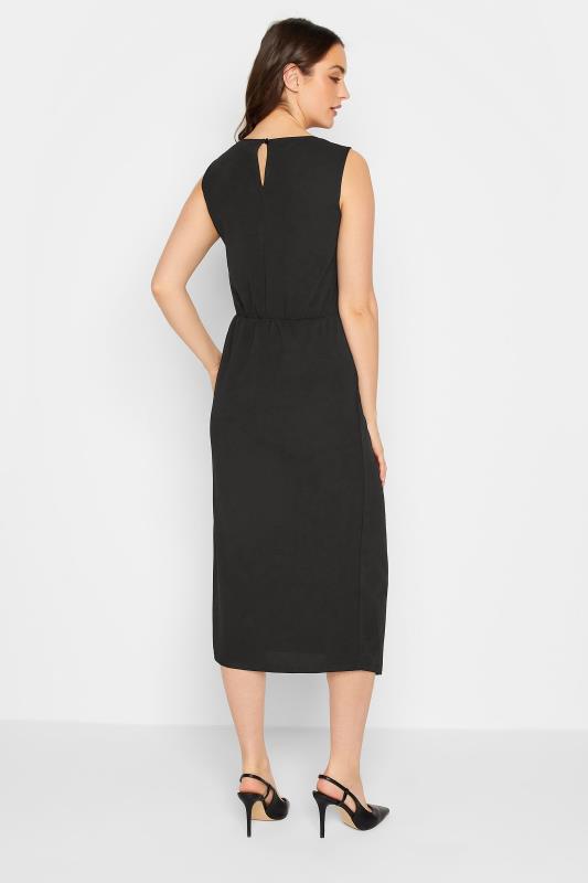 LTS Tall Women's Black Pleat Detail Midi Dress | Long Tall Sally 3