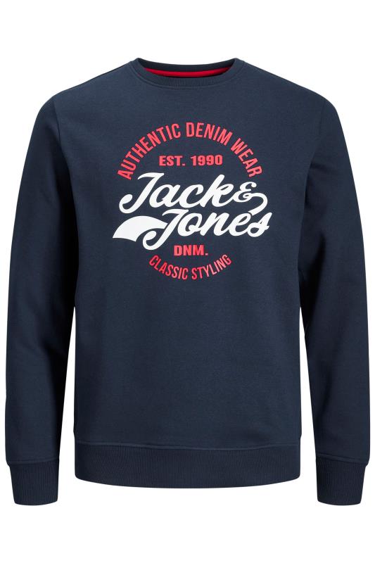 JACK & JONES Big & Tall Navy Blue Brat Sweatshirt_F.jpg