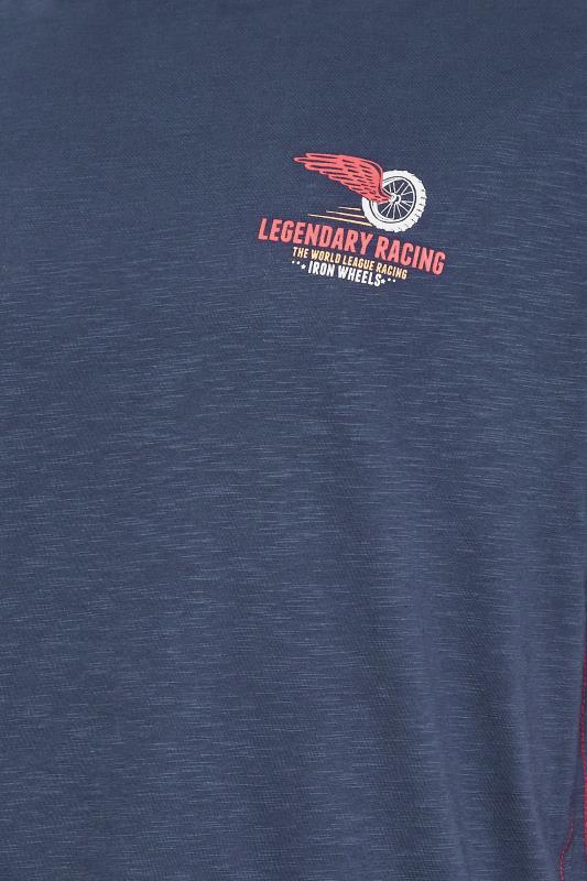 KAM Big & Tall Navy Blue 'Legendary Racing' Print T-Shirt | BadRhino 3