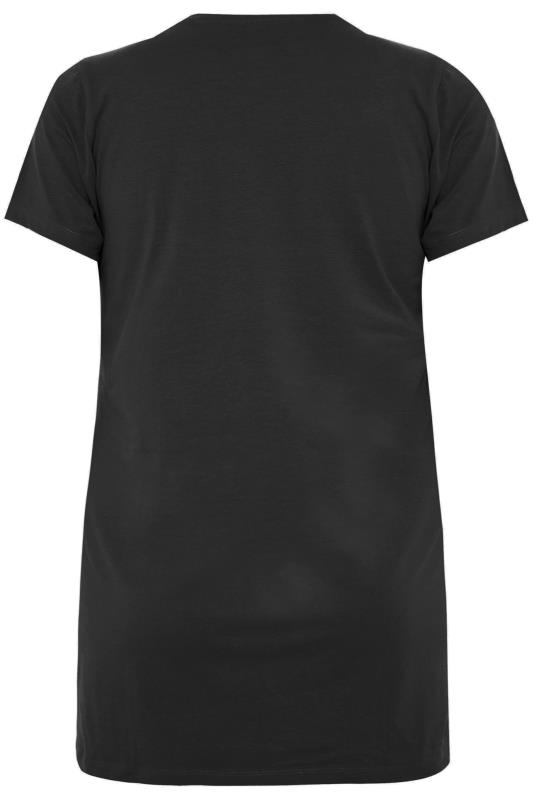 Plus Size Black Longline T-Shirt | Yours Clothing 5