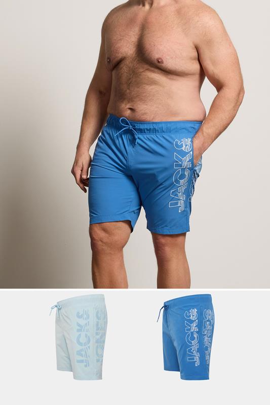JACK & JONES Big & Tall 2 Pack Celestial Blue Swim Shorts | BadRhino 1