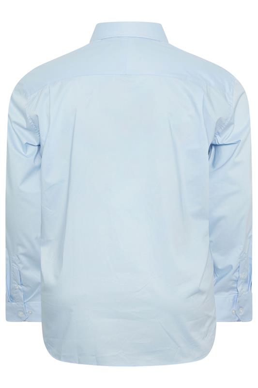 D555 Big & Tall Sky Blue Long Sleeve Non Iron Stretch Shirt | BadRhino 4