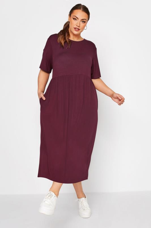  Grande Taille LIMITED COLLECTION Curve Plum Purple Throw On Maxi Dress