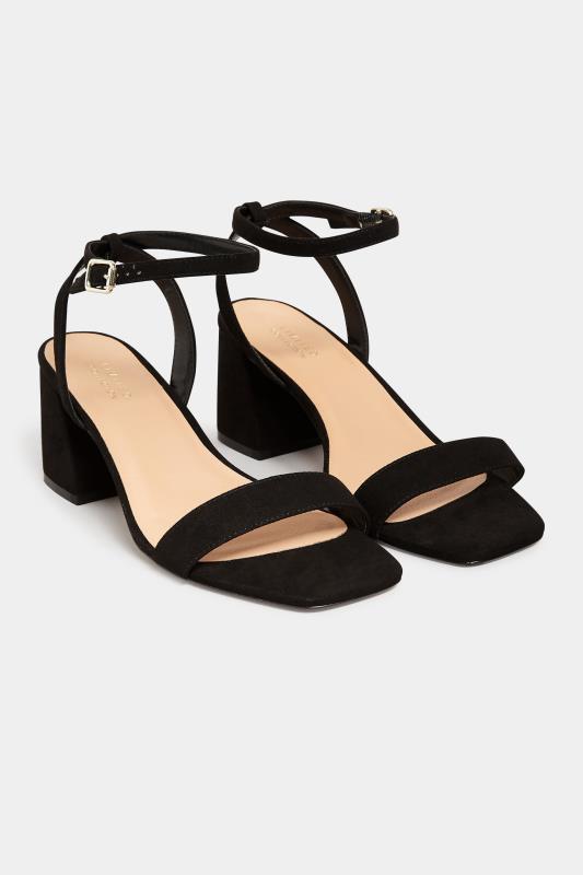 LIMITED COLLECTION Black Block Heeled Sandal In Wide E Fit & Extra Wide EEE Fit | Yours Clothing 2