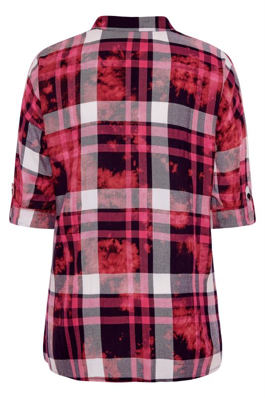 Pink Check Oversized Shirt | Yours Clothing
