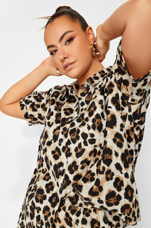 LIMITED COLLECTION Plus Size Brown Leopard Print Shirt | Yours Clothing 7