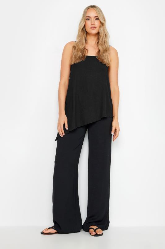 LTS Tall Black Strappy Asymmetric Cami Top | Long Tall Sally 2