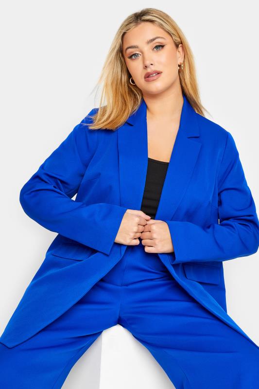Plus Size Cobalt Blue Tailored Blazer | Yours Clothing 4