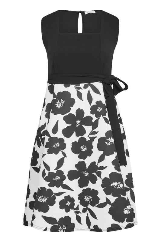 YOURS LONDON Curve Black Floral 2 In 1 Dress 6